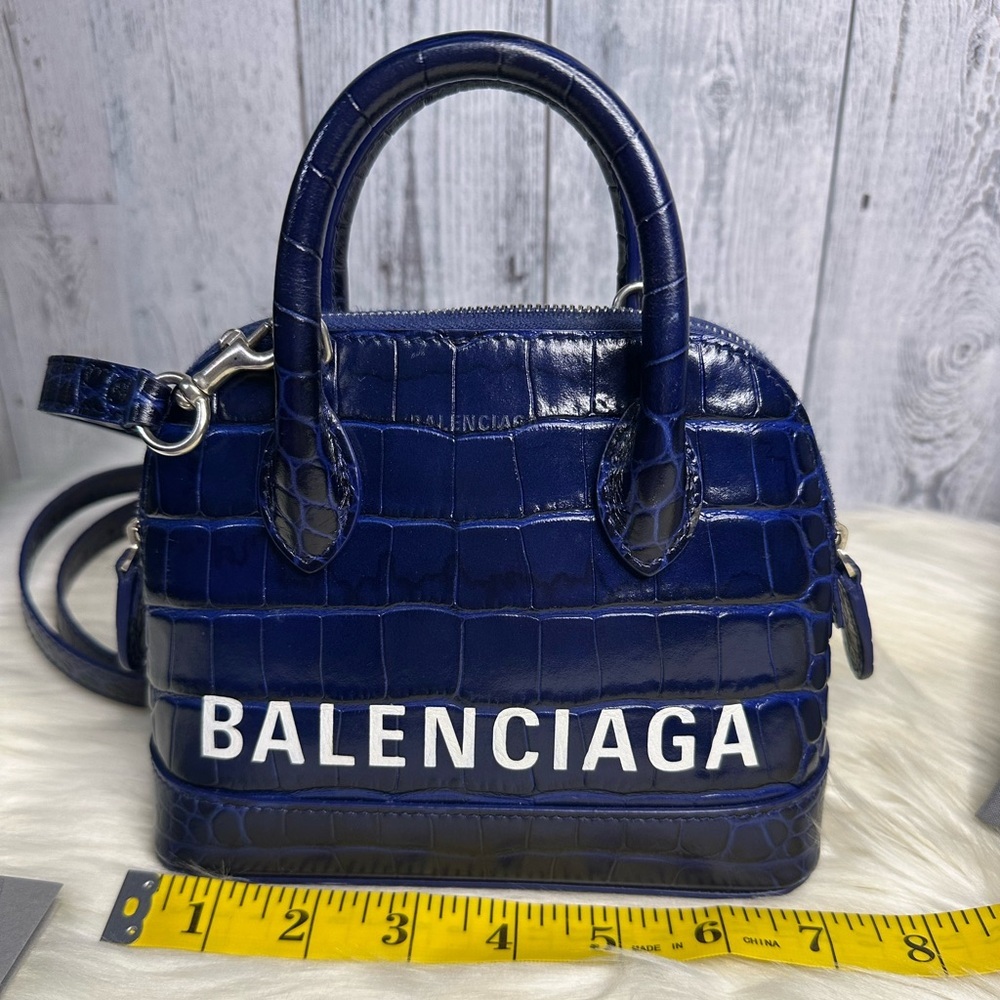 BALENCIAGA ville xxs crocodile -embossed leather in navy - Picture 14 of 15